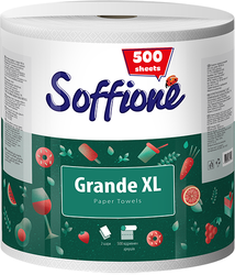 картинка Паперові рушники Soffione Grande XL 2-шарові, 500 відривів 1 рулон