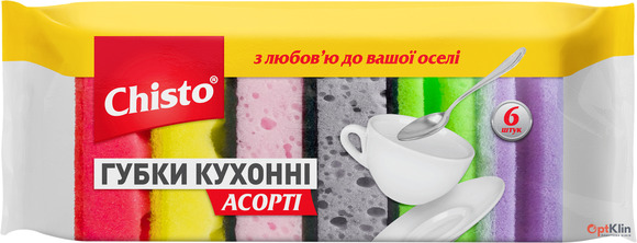  Губки кухонні Chisto Асорті 6 шт.