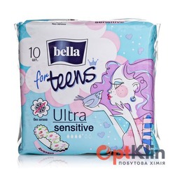 картинка Прокладки для критичних днів Bella for Teens Ultra Sensitive 10 шт. (4 каплі)