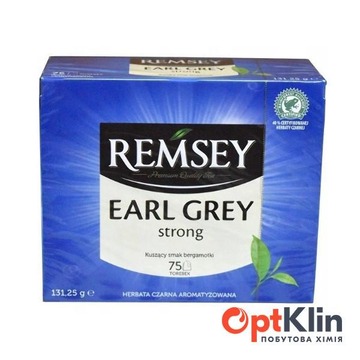  чай чорний Remsey Earl Grey Strong в пакетиках 75 шт.