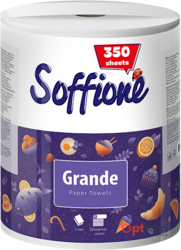 картинка Паперові рушники Soffione Grande 2-шарові, 350 відривів 1 рулон