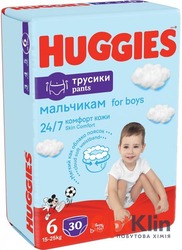 картинка Підгузки-трусики для хлопчиків Huggies Pants 6 Jumbo (15-25 кг) 30 шт.