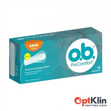 Тампони o.b. ProComfort Super 16 шт. (4 каплі)