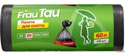 картинка Пакети для сміття Frau Tau Міцні 60 л 40 шт.