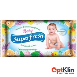 картинка Дитячі вологі серветки Super Fresh ромашка 15 шт.