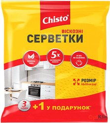 картинка Серветки для прибирання Chisto віскозні 3+1 шт.