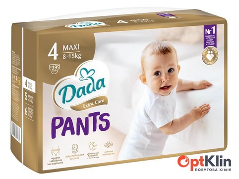  1 Підгузки-трусики Dada Extra Care 4 Maxi (8‑15 кг) 39 шт.