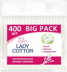 картинка Ватні палички Lady Cotton Big Pack п/е пакет 400 шт.
