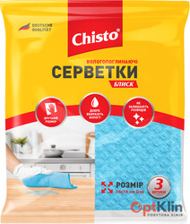 картинка Серветки для прибирання Chisto Блиск вологопоглинальні 3 шт.