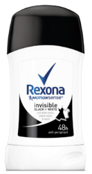 картинка Антиперспірант-стік Rexona Invisible Black + White жіночий 40 мл