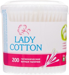 картинка Ватні палички Lady Cotton в пластиковій упаковці 200 шт.