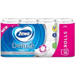 картинка Туалетний папір Zewa Deluxe Білий 3-шаровий 16 шт.