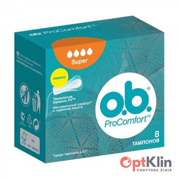  Тампони o.b. ProComfort Super, 8 шт. (4 каплі) 