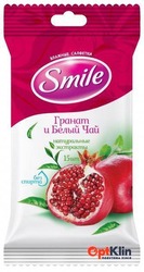 картинка Вологі серветки Smile Гранат і Білий чай без спирту 15 шт.