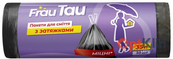  Пакети для сміття Frau Tau Міцні з затяжками 35 л 30 шт.