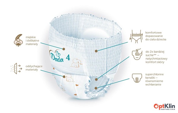  2 Підгузки-трусики Dada Extra Care 4 Maxi (8‑15 кг) 39 шт.
