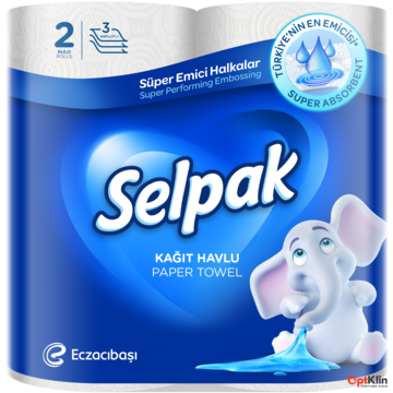  Паперові рушники Selpak 3-шарові 90 відривів 2 шт.