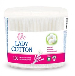 картинка Ватні палички Lady Cotton в пластиковій упаковці 100 шт.